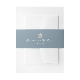 Blume Blue Hochzeit Einladungsbanderole