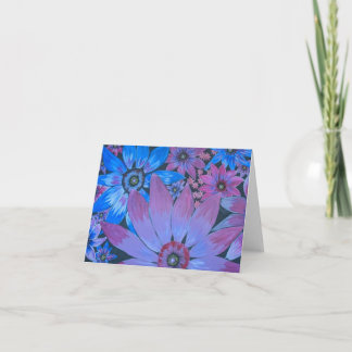 BLUME BLUE UND PINK CARD KARTE