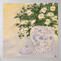 Blume Blue & White Ginger Jar Art Print Leinwand