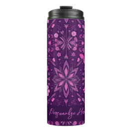 Blume blühen Fairycore-Muster rosa und Lila Thermosbecher