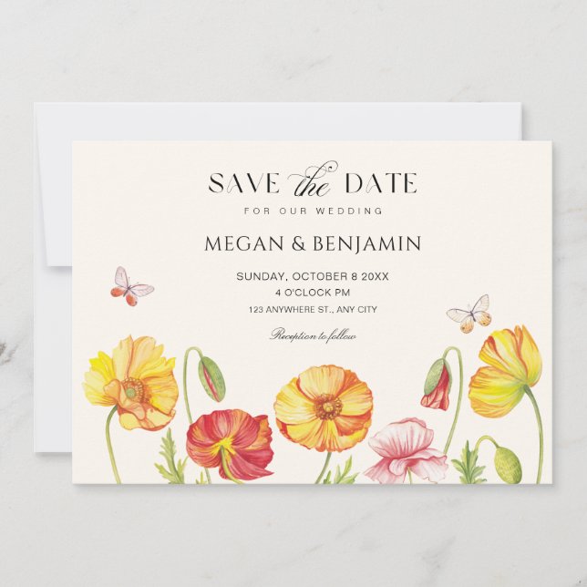 Blume blühen Frühjahrsheirat Save The Date (Vorderseite)