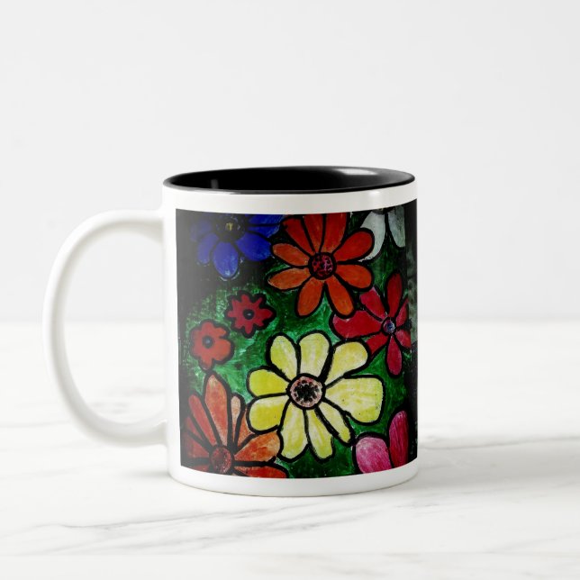 Blume blühen zweifarbige tasse (Links)