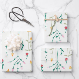 Blume blühende Blütenfeder nahtlos Geschenkpapier Set