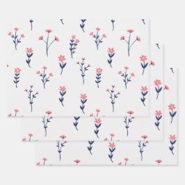 Blume blühende Blütenfeder nahtlos Geschenkpapier Set
