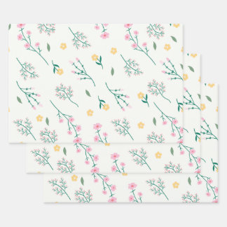 Blume blühende Blütenfeder nahtlos Geschenkpapier Set
