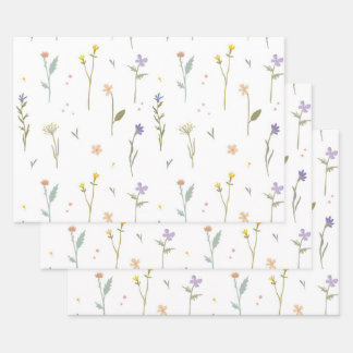 Blume blühende Blütenfeder nahtlos Geschenkpapier Set