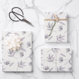 Blume blühende Blütenfeder nahtlos Geschenkpapier Set
