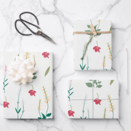 Blume blühende Blütenfeder nahtlos Geschenkpapier Set