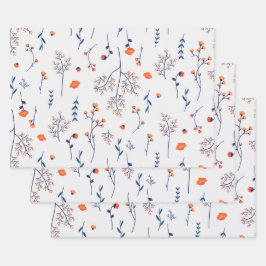 Blume blühende Blütenfeder nahtlos Geschenkpapier Set