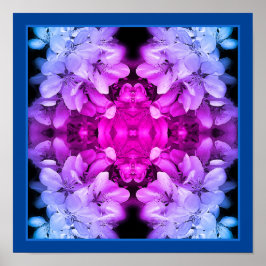 Blume blüht schwarz und weiß Abstrakt Poster