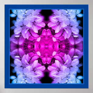 Blume blüht schwarz und weiß Abstrakt Poster