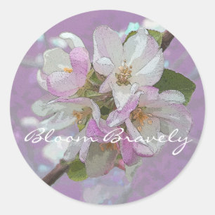 Blume Blum Bravely Pink Apple Blossom Runder Aufkleber