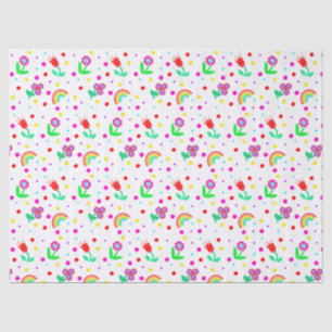 Blume, Blume und Polka Dots Girl Seidenpapier