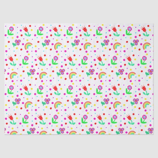 Blume, Blume und Polka Dots Girl Seidenpapier (Vorderseite)