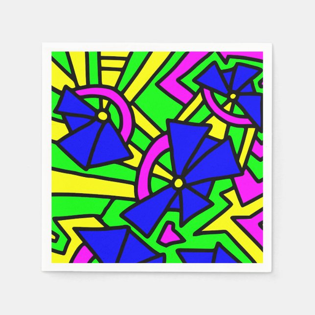 Blume Blumen Doodle Art Serviette (Vorderseite)
