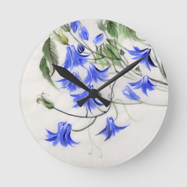 Blume Blumen Runde Wanduhr (Vorderseite)