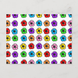Blume Blumendoodle Linie Wasserfarben Abstrakt Postkarte