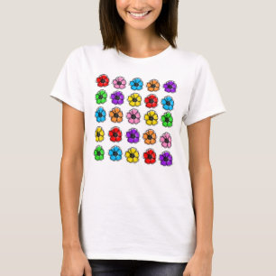 Blume Blumendoodle Linie Wasserfarben Abstrakt T-Shirt