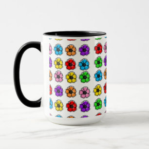 Blume Blumendoodle Linie Wasserfarben Abstrakt Tasse