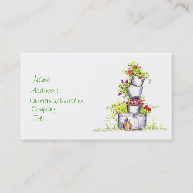 Blume Blumengarten Hütte Visitenkarte (Vorderseite)