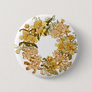 Blume Blumenkraut Rosa Blume Kunst Button