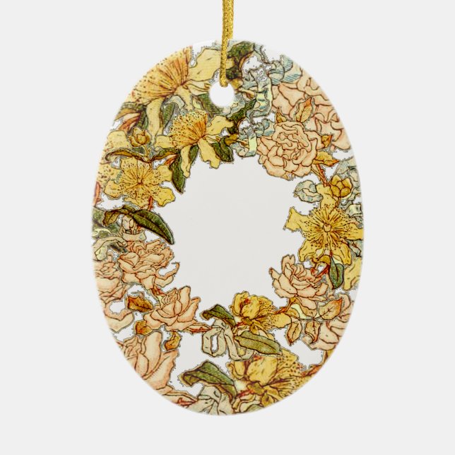 Blume Blumenkraut Rosa Blume Kunst Keramik Ornament (Vorne)