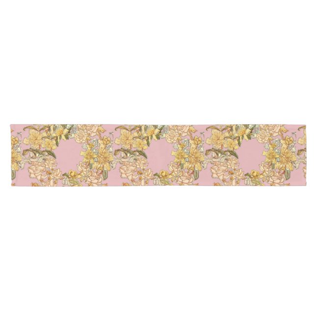 Blume Blumenkraut Rosa Blume Kunst Kurzer Tischläufer (Horizontal)
