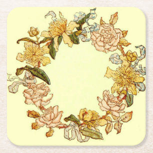 Blume Blumenkraut Rosa Blume Kunst Rechteckiger Pappuntersetzer