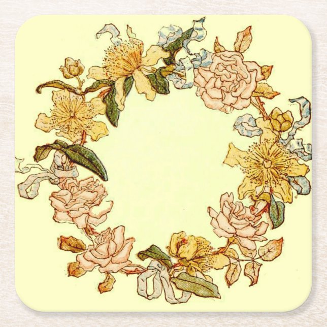 Blume Blumenkraut Rosa Blume Kunst Rechteckiger Pappuntersetzer (Vorderseite)