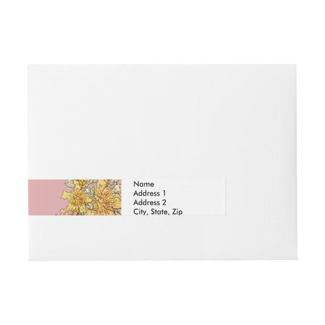 Blume Blumenkraut Rosa Blume Kunst Rundum-Adressaufkleber (Vorderseite)