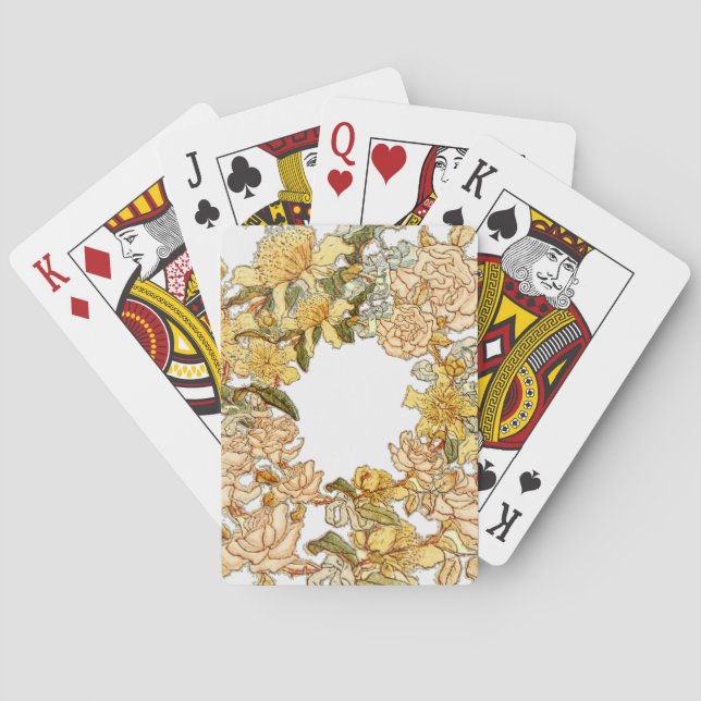 Blume Blumenkraut Rosa Blume Kunst Spielkarten (Rückseite)