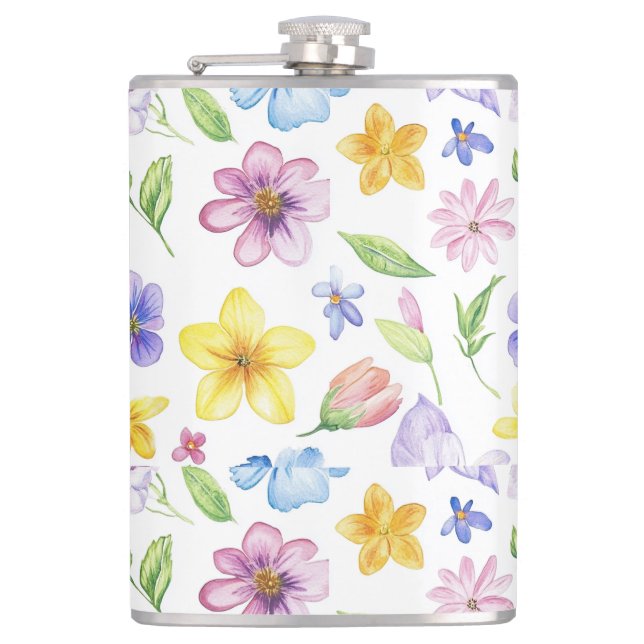 Blume Blumenmuster Sublimierung-95651 Flachmann (Vorderseite)