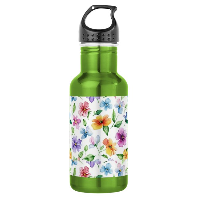 Blume Blumenmuster Sublimierung-95652 Edelstahlflasche (Vorderseite)