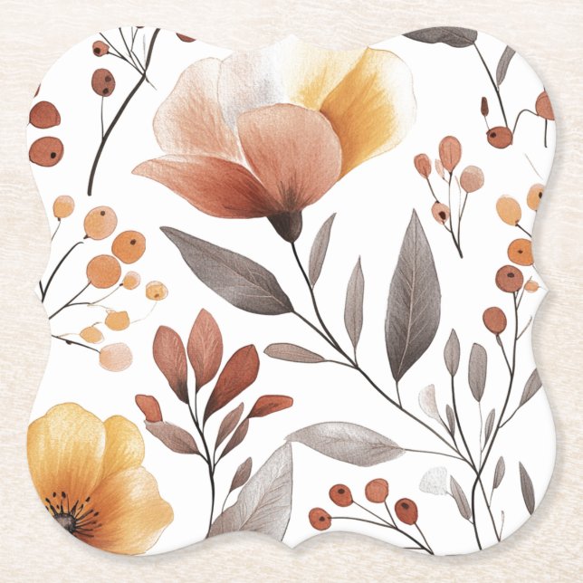 Blume Blumenmuster Sublimierung-95653 Untersetzer (Vorderseite)