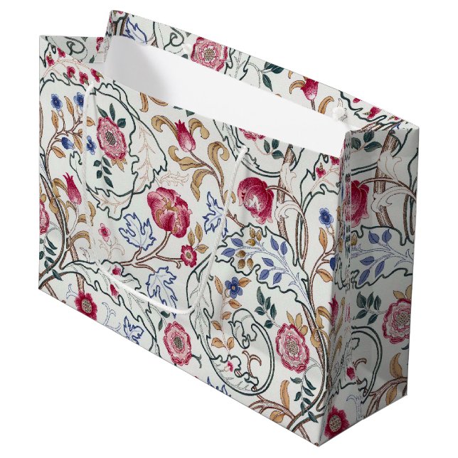 Blume, Blumenmuster, William Morris großes Geschen Große Geschenktüte (Vorderseite Schrägansicht)
