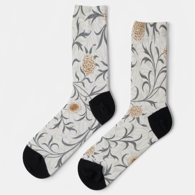 Blume, Blumenmuster, William Morris Socken (Linkes Detail)
