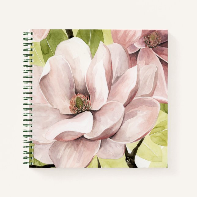 Blume Blush Magnolia Notizbuch (Vorderseite)
