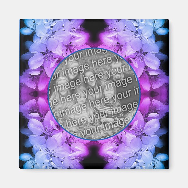 Blume Blüten Abstrakt Tinte hinzufügen Foto Magnet (Vorne)