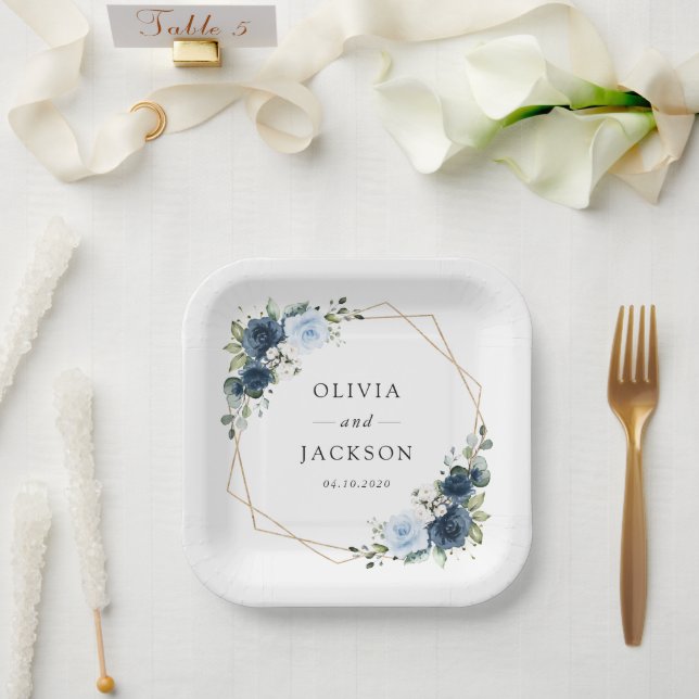 Blume, Blüten, Boho, Blumenzehen Pappteller (Hochzeit)