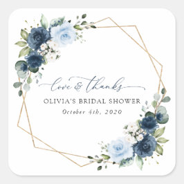 Blume, Blüten, Boho, Brautparty Quadratischer Aufkleber