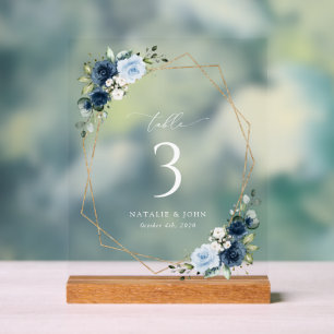 Blume, Blüten, Hochzeiten, Tischnummern Acrylschild