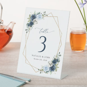 Blume, Blüten, Hochzeiten, Tischnummern Sockelschild