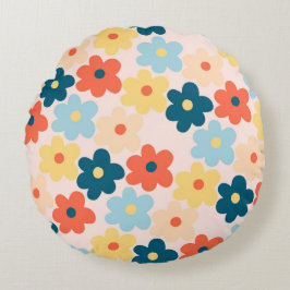 Blume Boho Chic Rundes Kissen