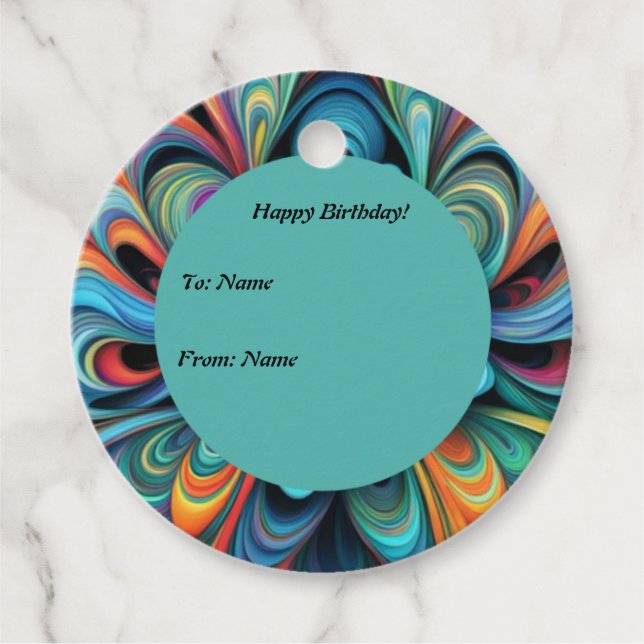 Blume Boho Geschenkanhänger (Vorderseite)