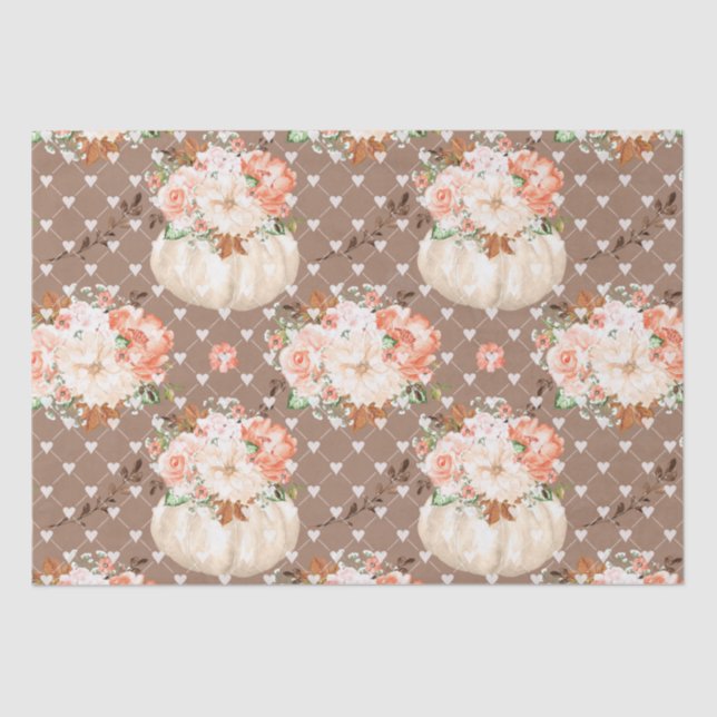 Blume Boho Kürbis Seidenpapier (Vorderseite)