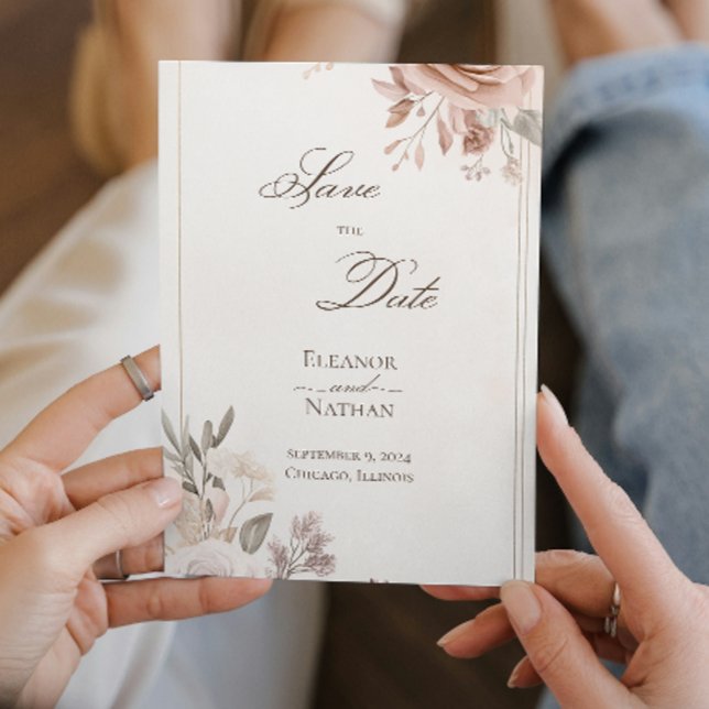 Blume Boho Save the Date lila Einladung (Von Creator hochgeladen)