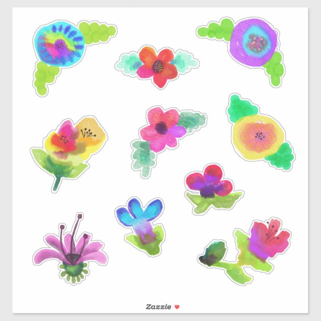 Blume Boho Style Aufkleber (Blatt)