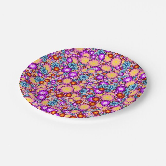 Blume-Bombe1 Pappteller (Schrägansicht)