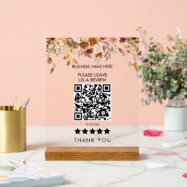 Blume Border Bitte Verlass uns QR-Code überprüfen Acrylschild
