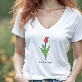 Blume Botanical Red Tulip Pastel T-Shirt